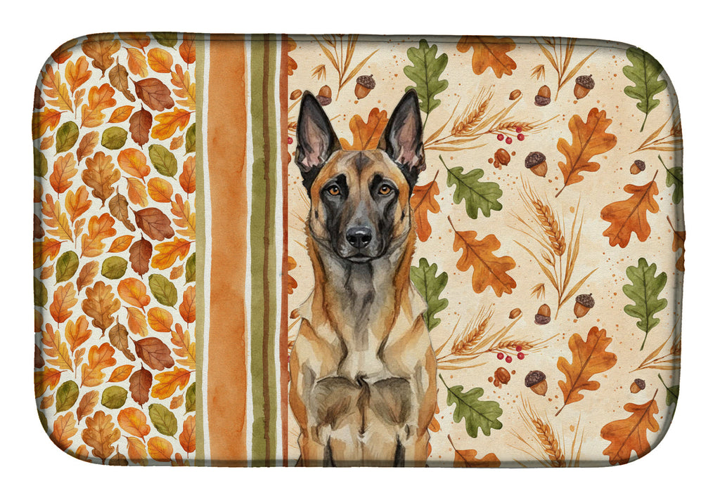 Belgian Malinois Heirloom Fall Dish Drying Mat Absorbent Dish Drying Mat Pad for Kitchen Counter Dish Drainer Mat for Countertop, 14 x 21", Multicolor