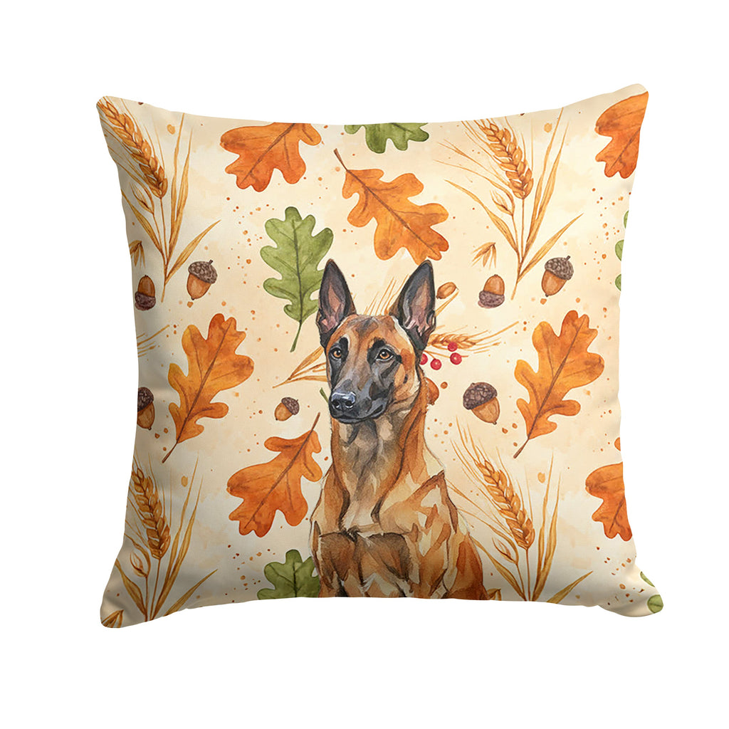 Mahogany Belgian Malinois Heirloom Fall Decorative Throw Pillow 14x14 Indoor Outdoor Accent Cushion, Fabric Cover with Insert for Sofa, Bed, Porch & Living Room