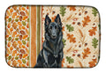 Belgian Sheepdog Groenendael Heirloom Fall Dish Drying Mat Absorbent Dish Drying Mat Pad for Kitchen Counter Dish Drainer Mat for Countertop, 14 x 21", Multicolor