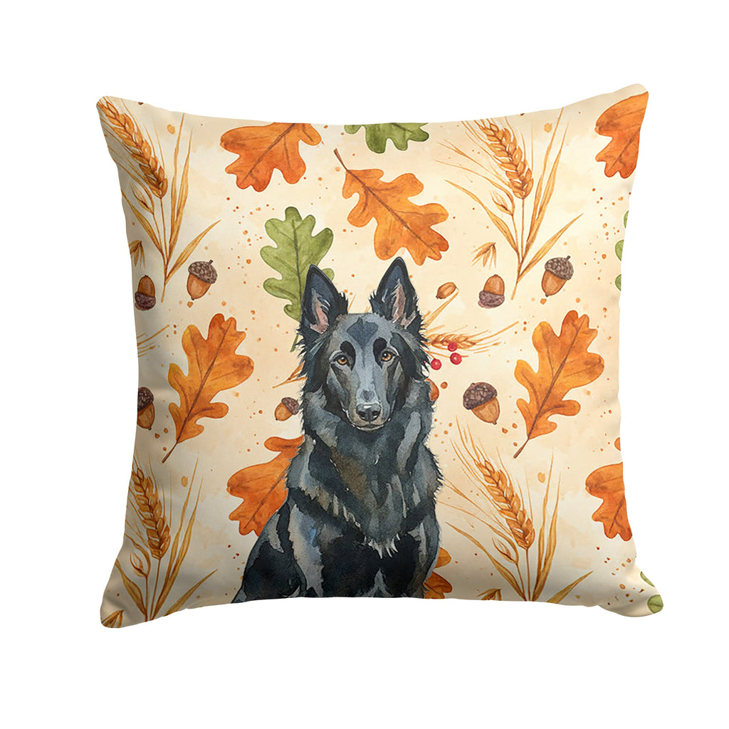 Belgian Sheepdog Groenendael Heirloom Fall Decorative Throw Pillow 14x14 Indoor Outdoor Accent Cushion, Fabric Cover with Insert for Sofa, Bed, Porch & Living Room