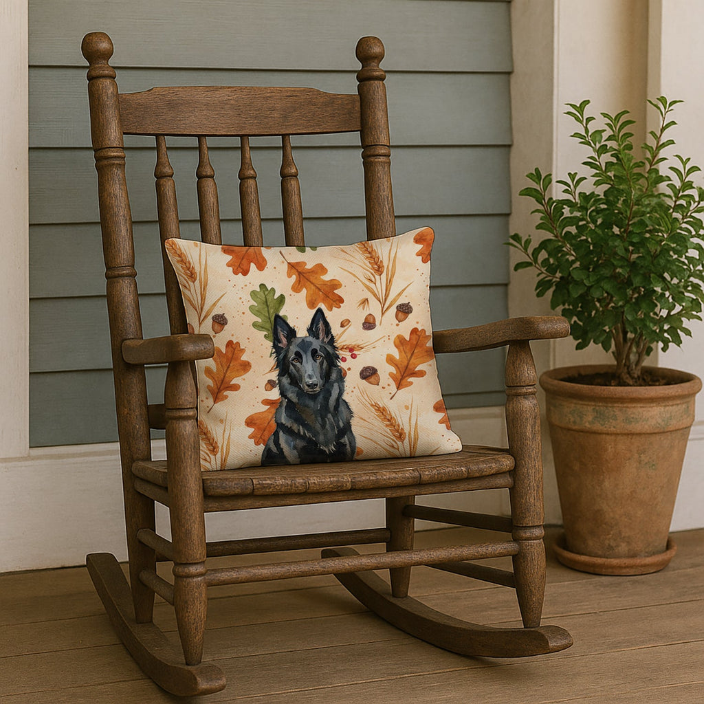 Belgian Sheepdog Groenendael Heirloom Fall Decorative Throw Pillow 18x18 Indoor Outdoor Accent Cushion, Fabric Cover with Insert for Sofa, Bed, Porch & Living Room