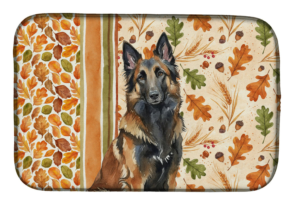 Belgian Tervuren Heirloom Fall Dish Drying Mat Absorbent Dish Drying Mat Pad for Kitchen Counter Dish Drainer Mat for Countertop, 14 x 21", Multicolor