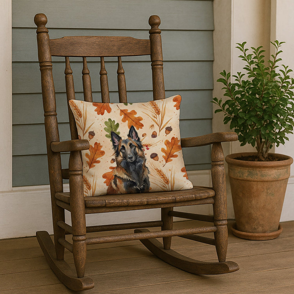 Belgian Tervuren Heirloom Fall Decorative Throw Pillow 18x18 Indoor Outdoor Accent Cushion, Fabric Cover with Insert for Sofa, Bed, Porch & Living Room