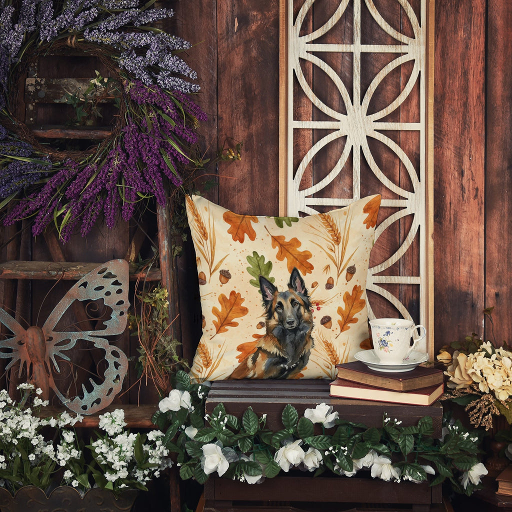 Belgian Tervuren Heirloom Fall Decorative Throw Pillow 18x18 Indoor Outdoor Accent Cushion, Fabric Cover with Insert for Sofa, Bed, Porch & Living Room