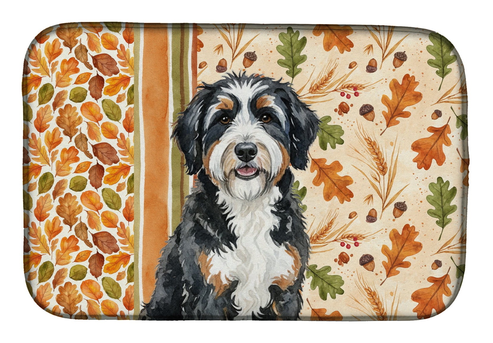 Berndoodle Heirloom Fall Dish Drying Mat Absorbent Dish Drying Mat Pad for Kitchen Counter Dish Drainer Mat for Countertop, 14 x 21", Multicolor