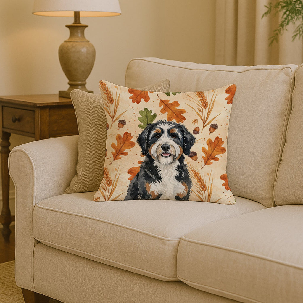 Berndoodle Heirloom Fall Decorative Throw Pillow 14x14 Indoor Outdoor Accent Cushion, Fabric Cover with Insert for Sofa, Bed, Porch & Living Room
