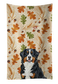 Bernese Mountain Dog Heirloom Fall Kitchen Towel Velour Plush Front and Cotton Loop Back Machine Washable