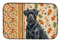 Black Russian Terrier Heirloom Fall Dish Drying Mat Absorbent Dish Drying Mat Pad for Kitchen Counter Dish Drainer Mat for Countertop, 14 x 21", Multicolor