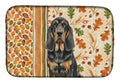 Black and Tan Bloodhound Heirloom Fall Dish Drying Mat Absorbent Dish Drying Mat Pad for Kitchen Counter Dish Drainer Mat for Countertop, 14 x 21", Multicolor