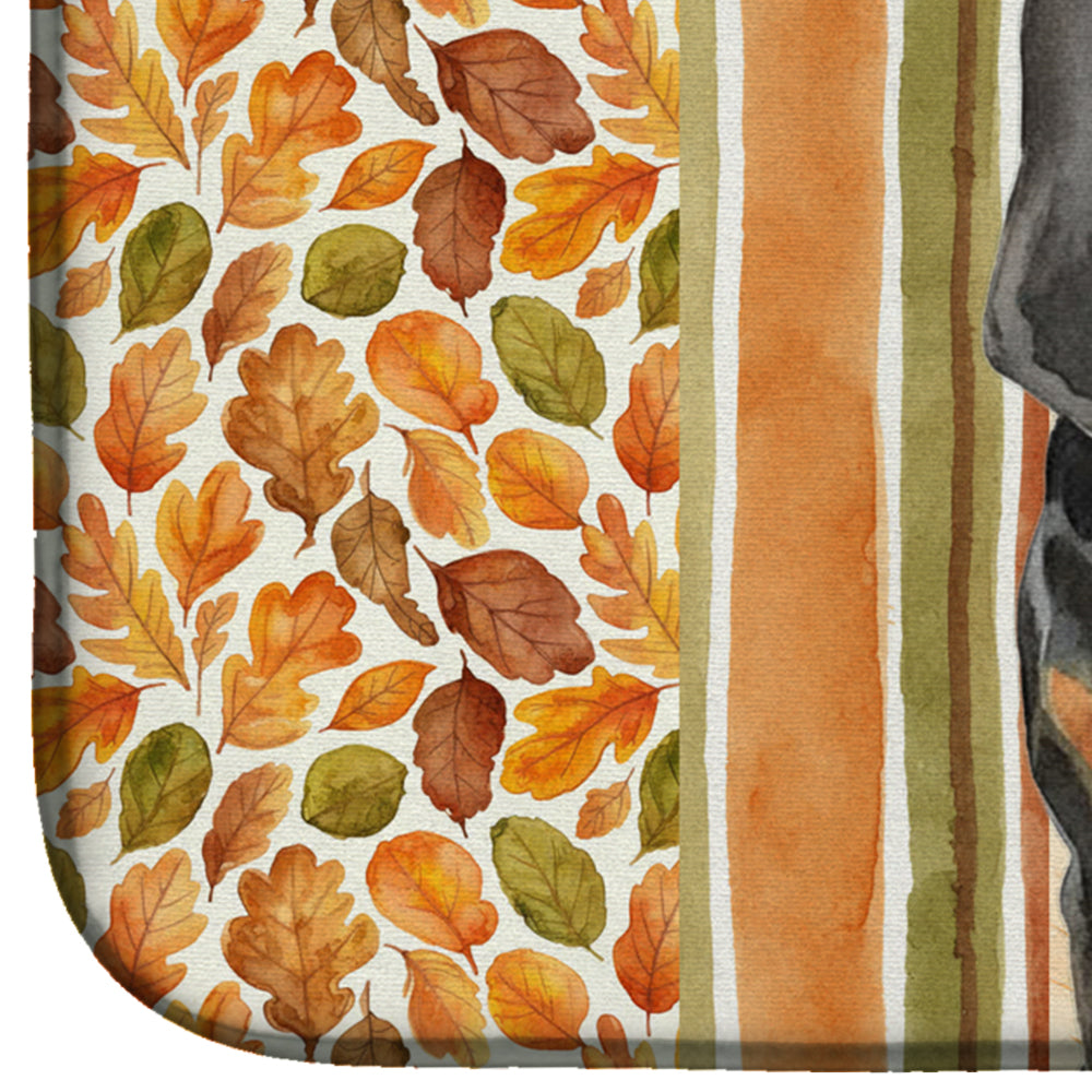 Black and Tan Bloodhound Heirloom Fall Dish Drying Mat Absorbent Dish Drying Mat Pad for Kitchen Counter Dish Drainer Mat for Countertop, 14 x 21", Multicolor