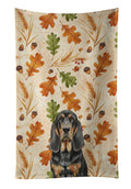 Black and Tan Bloodhound Heirloom Fall Kitchen Towel Velour Plush Front and Cotton Loop Back Machine Washable