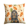 Black and Tan Bloodhound Heirloom Fall Decorative Throw Pillow 18x18 Indoor Outdoor Accent Cushion, Fabric Cover with Insert for Sofa, Bed, Porch & Living Room
