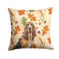 Liver and Tan Bloodhound Heirloom Fall Decorative Throw Pillow 18x18 Indoor Outdoor Accent Cushion, Fabric Cover with Insert for Sofa, Bed, Porch & Living Room