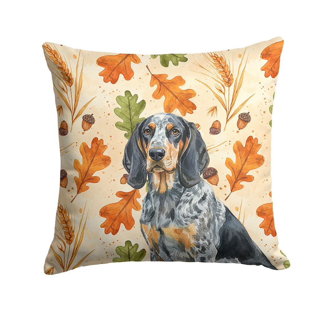 Bluetick Coonhound Heirloom Fall Decorative Throw Pillow 14x14 Indoor Outdoor Accent Cushion, Fabric Cover with Insert for Sofa, Bed, Porch & Living Room