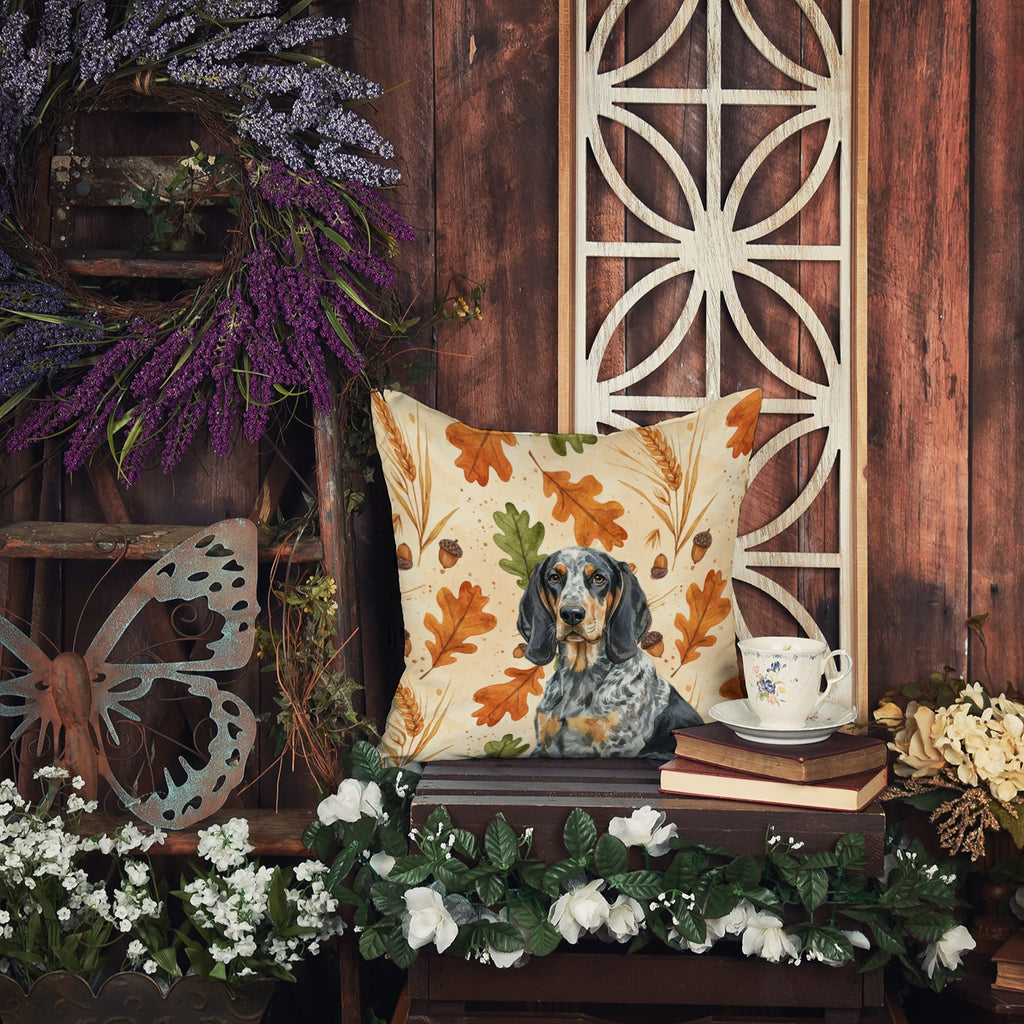 Bluetick Coonhound Heirloom Fall Decorative Throw Pillow 18x18 Indoor Outdoor Accent Cushion, Fabric Cover with Insert for Sofa, Bed, Porch & Living Room