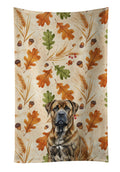 Brindle Boerboel Heirloom Fall Kitchen Towel Velour Plush Front and Cotton Loop Back Machine Washable