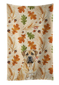 Fawn Boerboel Heirloom Fall Kitchen Towel Velour Plush Front and Cotton Loop Back Machine Washable