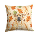 Fawn Boerboel Heirloom Fall Decorative Throw Pillow 18x18 Indoor Outdoor Accent Cushion, Fabric Cover with Insert for Sofa, Bed, Porch & Living Room