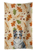 Border Collie Heirloom Fall Kitchen Towel Velour Plush Front and Cotton Loop Back Machine Washable