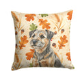 Grizzle and Tan Border Terrier Heirloom Fall Decorative Throw Pillow 14x14 Indoor Outdoor Accent Cushion, Fabric Cover with Insert for Sofa, Bed, Porch & Living Room