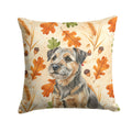 Grizzle and Tan Border Terrier Heirloom Fall Decorative Throw Pillow 18x18 Indoor Outdoor Accent Cushion, Fabric Cover with Insert for Sofa, Bed, Porch & Living Room