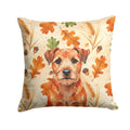 Red Border Terrier Heirloom Fall Decorative Throw Pillow 14x14 Indoor Outdoor Accent Cushion, Fabric Cover with Insert for Sofa, Bed, Porch & Living Room