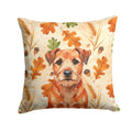 Red Border Terrier Heirloom Fall Decorative Throw Pillow 18x18 Indoor Outdoor Accent Cushion, Fabric Cover with Insert for Sofa, Bed, Porch & Living Room
