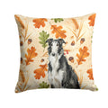 Black and White Borzoi Heirloom Fall Decorative Throw Pillow 18x18 Indoor Outdoor Accent Cushion, Fabric Cover with Insert for Sofa, Bed, Porch & Living Room