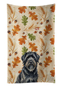 Bouvier des Flandres Heirloom Fall Kitchen Towel Velour Plush Front and Cotton Loop Back Machine Washable