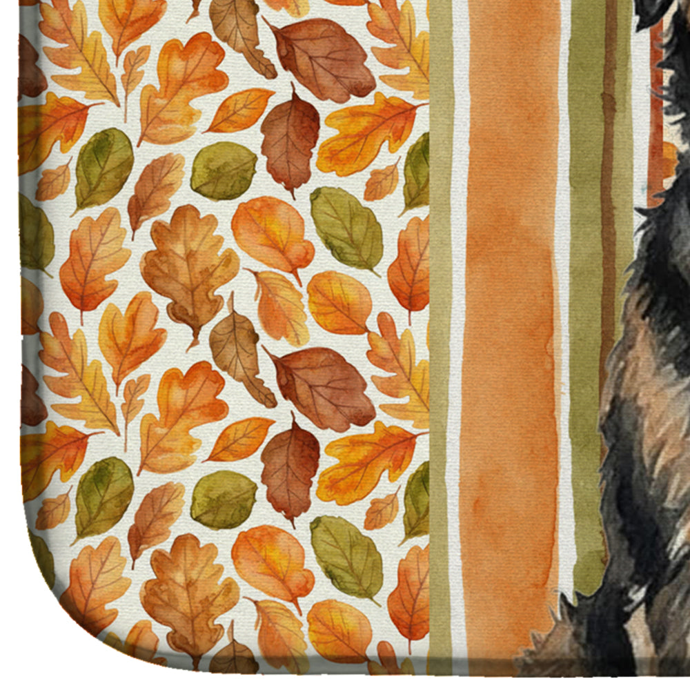 Brindle Bouvier des Flandres Heirloom Fall Dish Drying Mat Absorbent Dish Drying Mat Pad for Kitchen Counter Dish Drainer Mat for Countertop, 14 x 21", Multicolor
