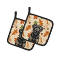 Brindle Bouvier des Flandres Heirloom Fall Pot Holder Set of 2 Heat Resistant Quilted Hot Pads 7.5 x 7.5 Inch, Insulated Kitchen Trivets for Cooking & Baking