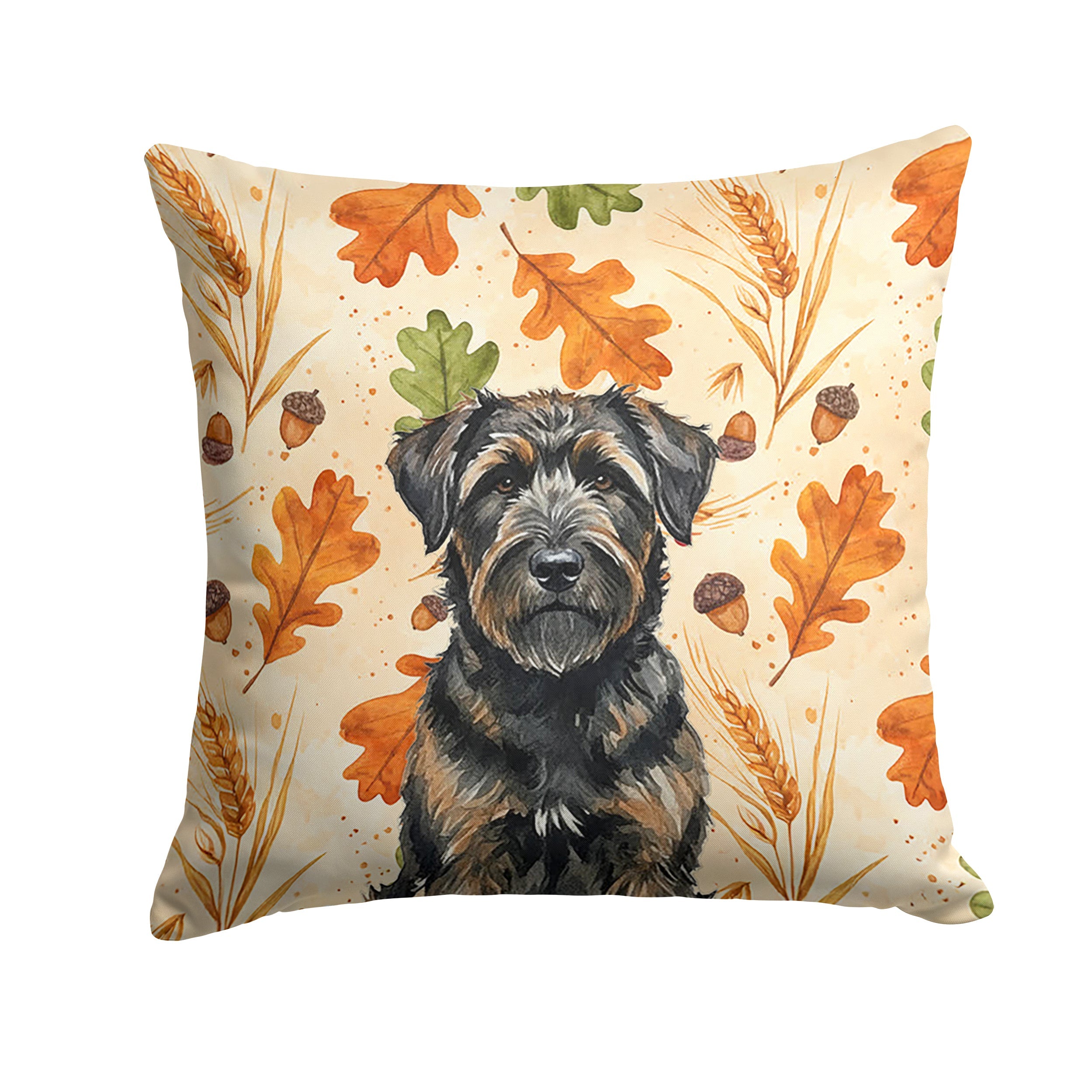 Brindle Bouvier des Flandres Heirloom Fall Decorative Throw Pillow 18x18 Indoor Outdoor Accent Cushion, Fabric Cover with Insert for Sofa, Bed, Porch & Living Room