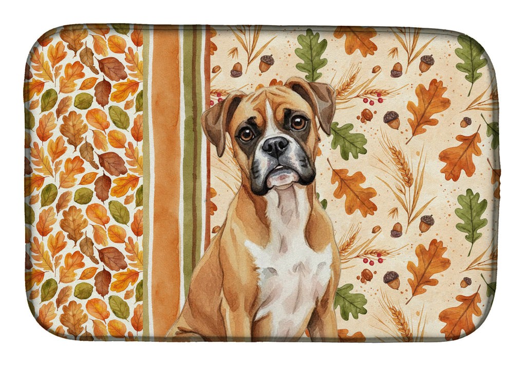 Boxer Heirloom Fall Dish Drying Mat Absorbent Dish Drying Mat Pad for Kitchen Counter Dish Drainer Mat for Countertop, 14 x 21", Multicolor