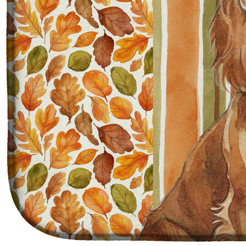 Boykin Spaniel Heirloom Fall Dish Drying Mat Absorbent Dish Drying Mat Pad for Kitchen Counter Dish Drainer Mat for Countertop, 14 x 21", Multicolor