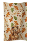 Boykin Spaniel Heirloom Fall Kitchen Towel Velour Plush Front and Cotton Loop Back Machine Washable