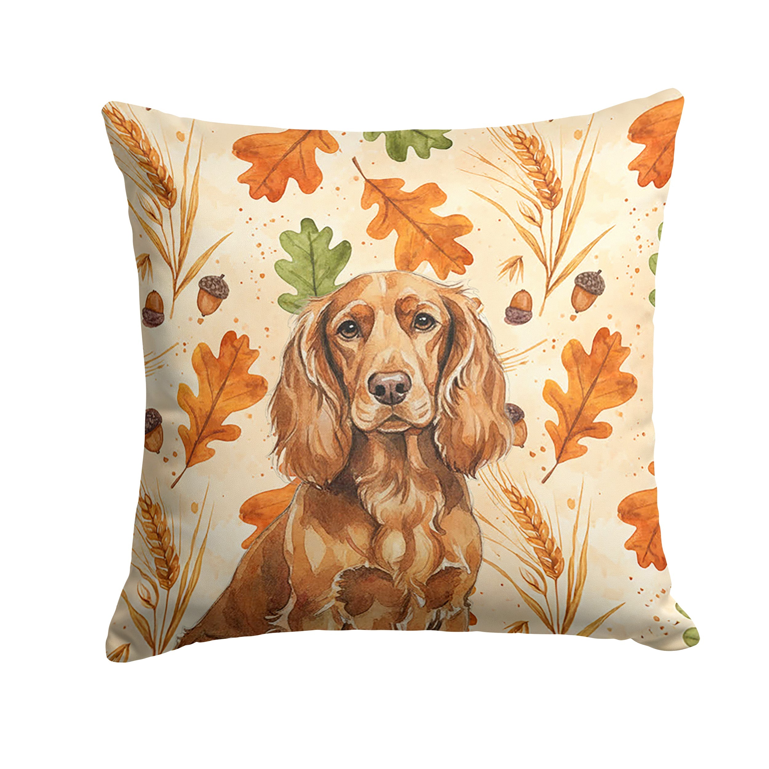 Boykin Spaniel Heirloom Fall Decorative Throw Pillow 18x18 Indoor Outdoor Accent Cushion, Fabric Cover with Insert for Sofa, Bed, Porch & Living Room