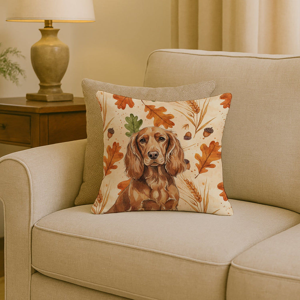 Boykin Spaniel Heirloom Fall Decorative Throw Pillow 18x18 Indoor Outdoor Accent Cushion, Fabric Cover with Insert for Sofa, Bed, Porch & Living Room