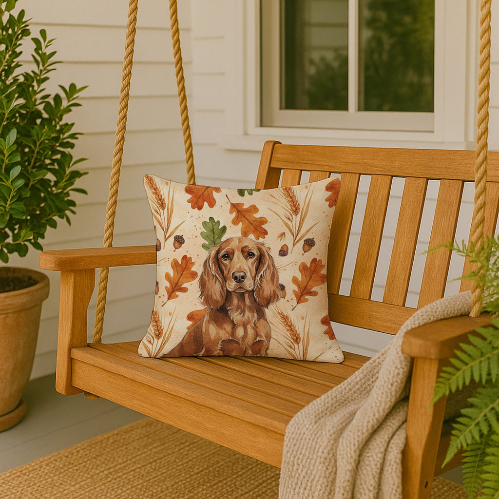 Boykin Spaniel Heirloom Fall Decorative Throw Pillow 18x18 Indoor Outdoor Accent Cushion, Fabric Cover with Insert for Sofa, Bed, Porch & Living Room