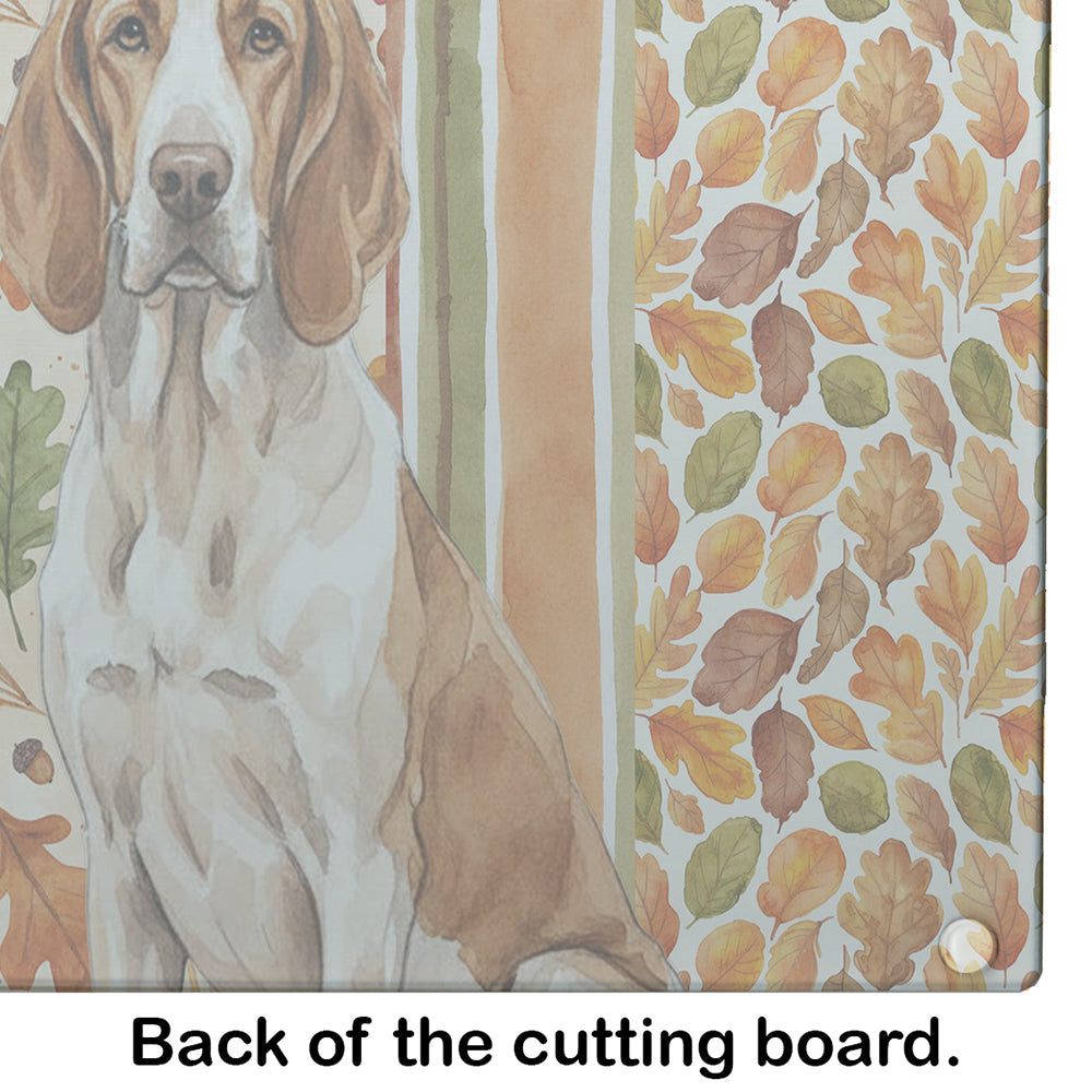 Bracco Italiano Heirloom Fall Cutting Board Tempered Glass Kitchen Cutting Surface, Heat Resistant Chopping, Non-Slip Feet, Food Prep & Serving