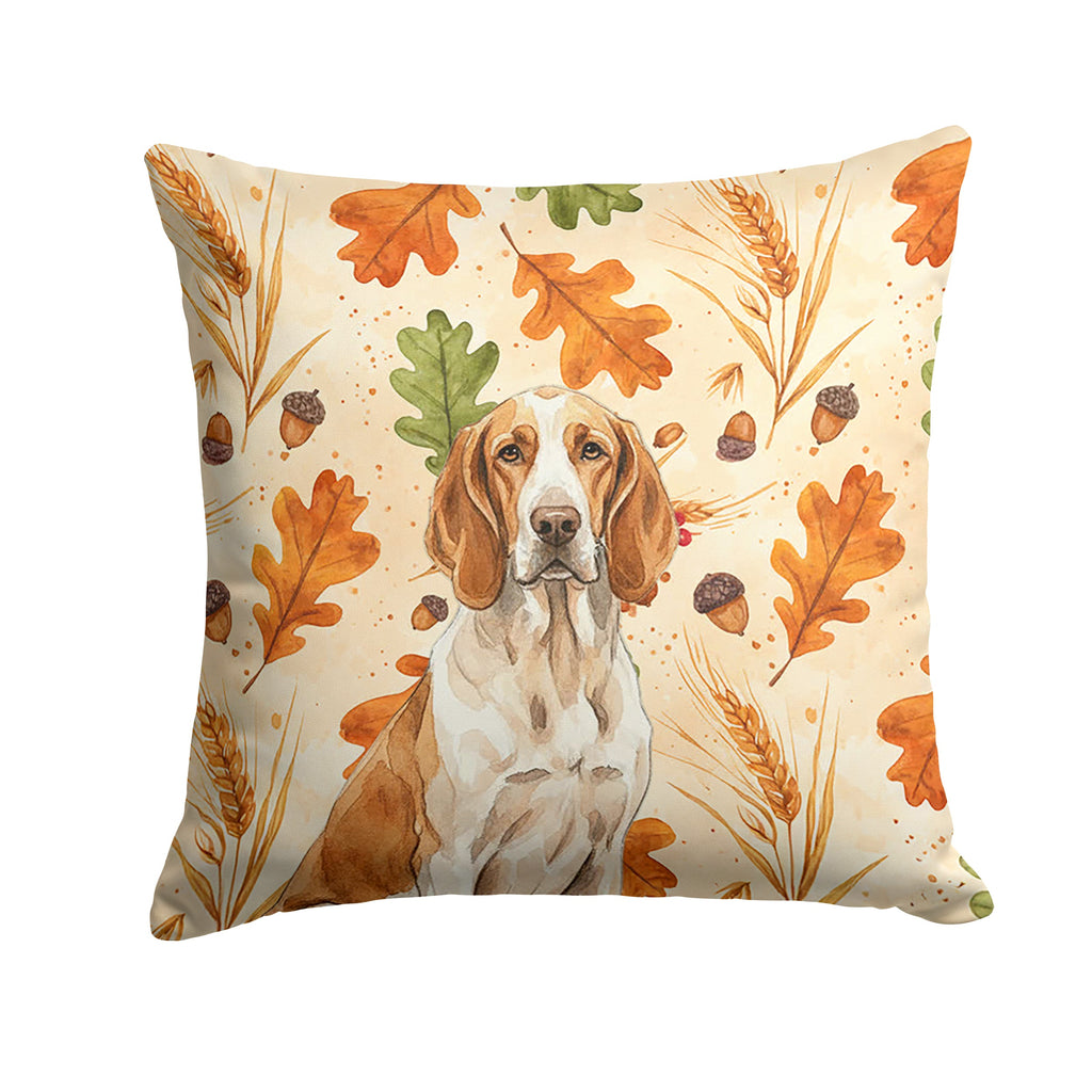 Bracco Italiano Heirloom Fall Decorative Throw Pillow 14x14 Indoor Outdoor Accent Cushion, Fabric Cover with Insert for Sofa, Bed, Porch & Living Room