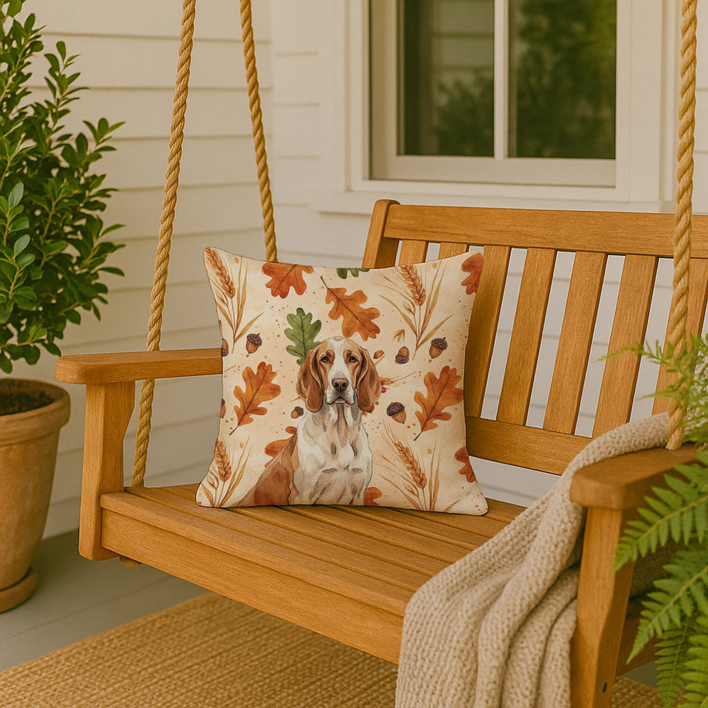 Bracco Italiano Heirloom Fall Decorative Throw Pillow 18x18 Indoor Outdoor Accent Cushion, Fabric Cover with Insert for Sofa, Bed, Porch & Living Room