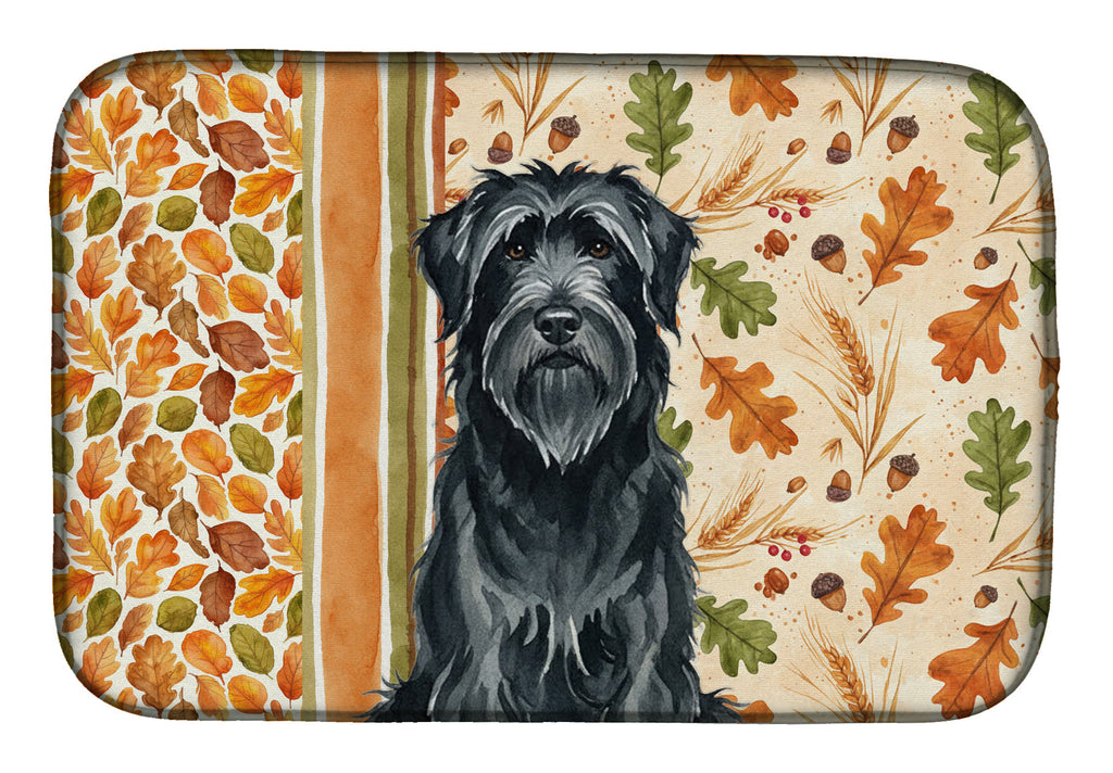 Black Briard Heirloom Fall Dish Drying Mat Absorbent Dish Drying Mat Pad for Kitchen Counter Dish Drainer Mat for Countertop, 14 x 21", Multicolor