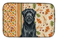 Black Briard Heirloom Fall Dish Drying Mat Absorbent Dish Drying Mat Pad for Kitchen Counter Dish Drainer Mat for Countertop, 14 x 21", Multicolor