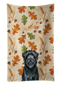 Black Briard Heirloom Fall Kitchen Towel Velour Plush Front and Cotton Loop Back Machine Washable