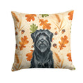 Black Briard Heirloom Fall Decorative Throw Pillow 14x14 Indoor Outdoor Accent Cushion, Fabric Cover with Insert for Sofa, Bed, Porch & Living Room