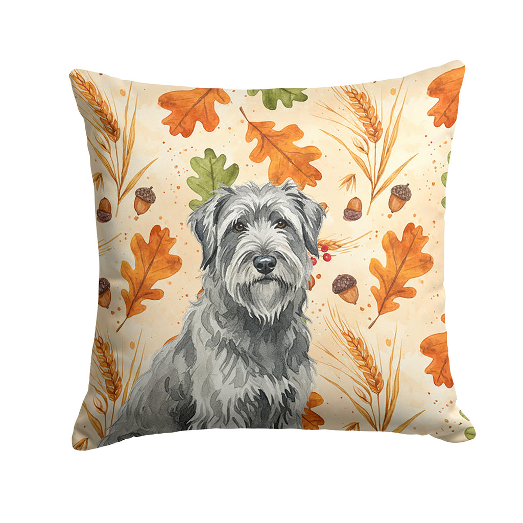 Gray Briard Heirloom Fall Decorative Throw Pillow 14x14 Indoor Outdoor Accent Cushion, Fabric Cover with Insert for Sofa, Bed, Porch & Living Room