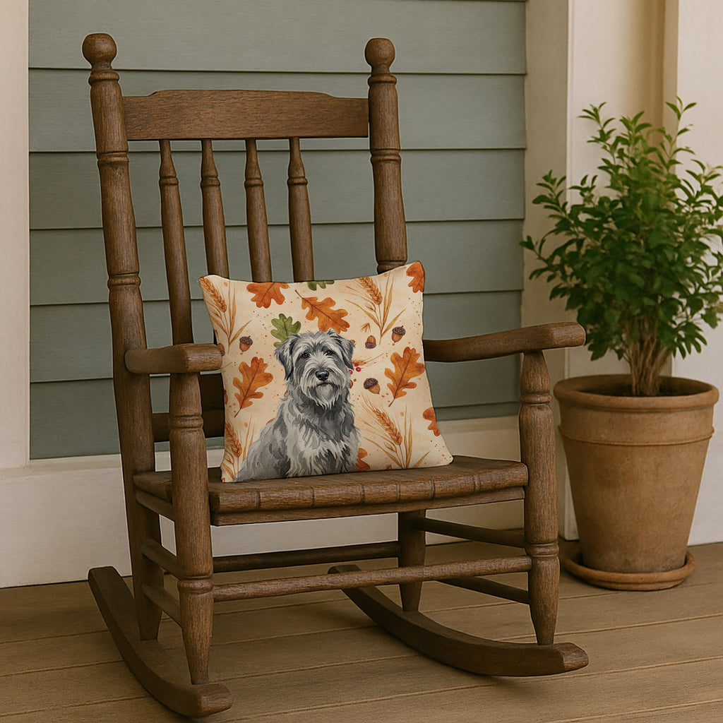 Gray Briard Heirloom Fall Decorative Throw Pillow 14x14 Indoor Outdoor Accent Cushion, Fabric Cover with Insert for Sofa, Bed, Porch & Living Room