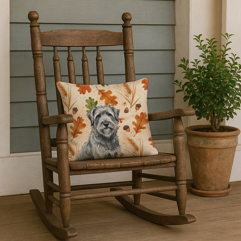 Gray Briard Heirloom Fall Decorative Throw Pillow 18x18 Indoor Outdoor Accent Cushion, Fabric Cover with Insert for Sofa, Bed, Porch & Living Room