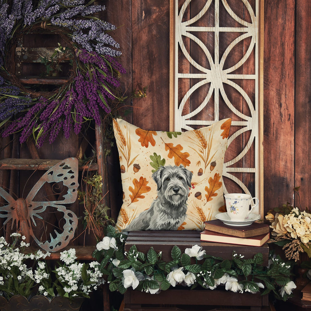 Gray Briard Heirloom Fall Decorative Throw Pillow 18x18 Indoor Outdoor Accent Cushion, Fabric Cover with Insert for Sofa, Bed, Porch & Living Room