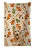 Tawny Briard Heirloom Fall Kitchen Towel Velour Plush Front and Cotton Loop Back Machine Washable